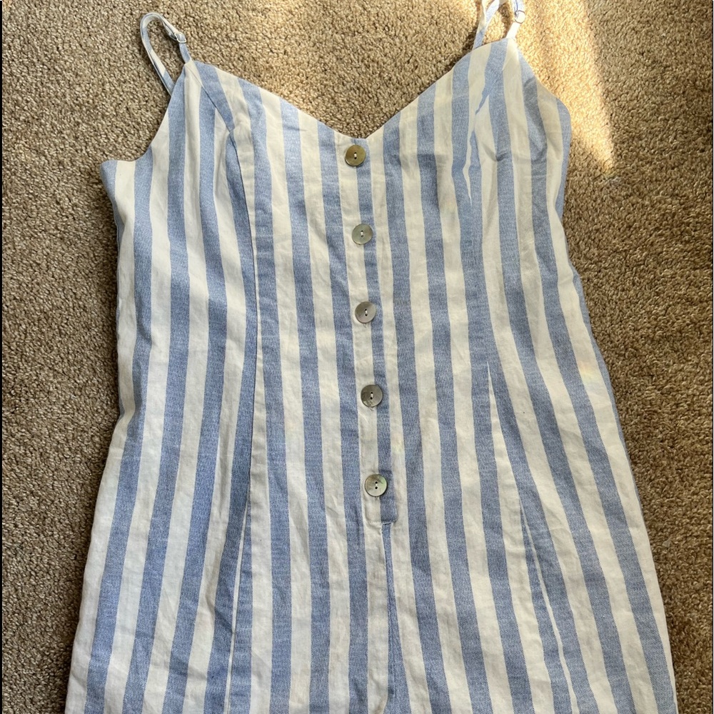 Forever 21 vertical striped romper with adjustable straps